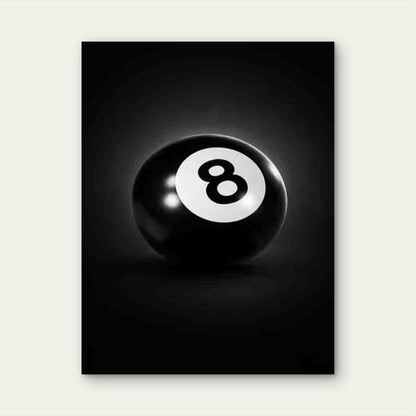 Black Eight Ball Art 60x90cm Metal Print Ready to Hang
