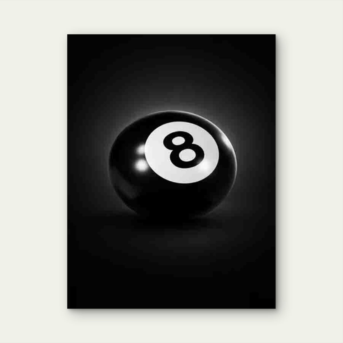 Black Eight Ball Art 40x60cm Metal Print Ready to Hang