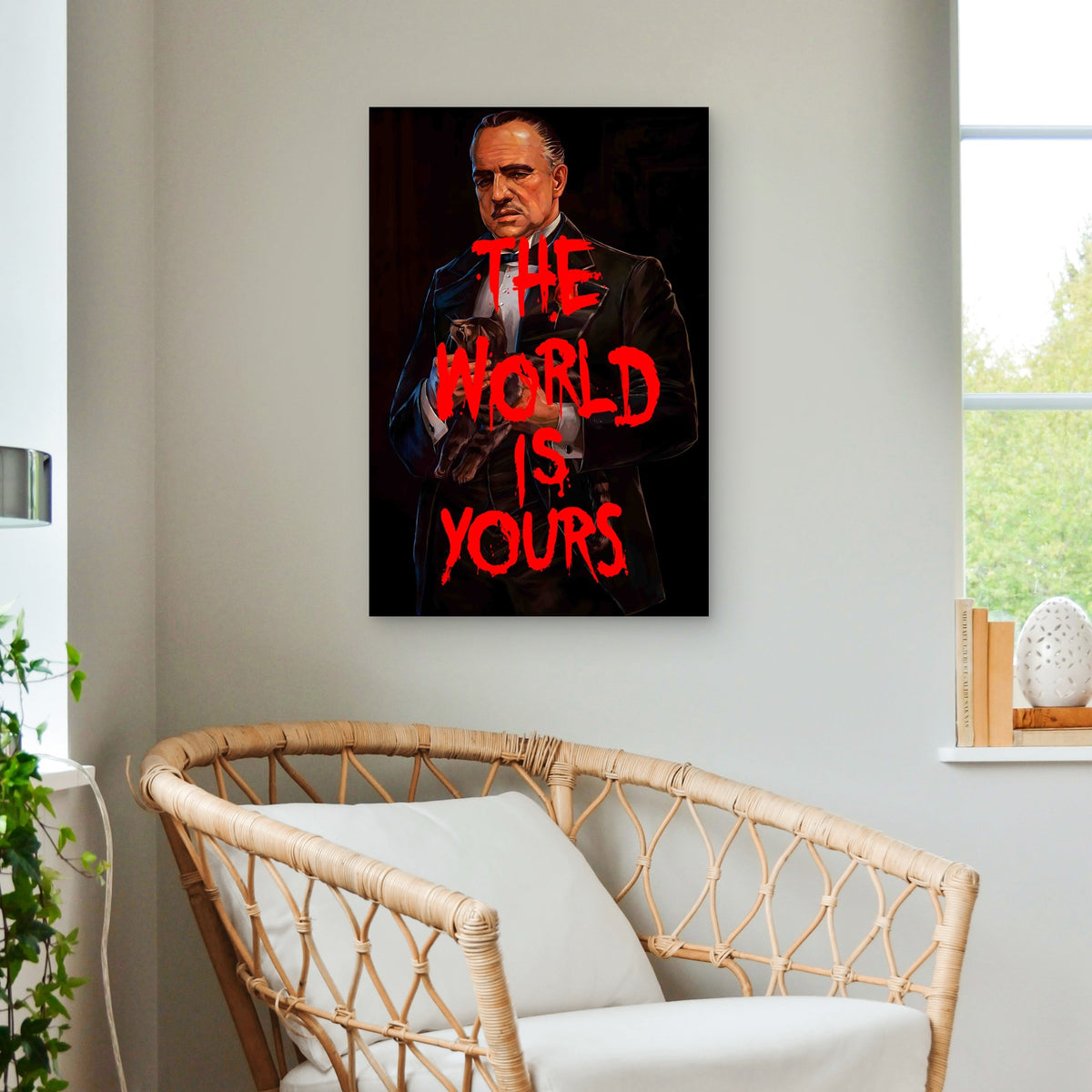 Tuxedo Mob Boss Red Quote Text 60x90cm Metal Print Ready to Hang