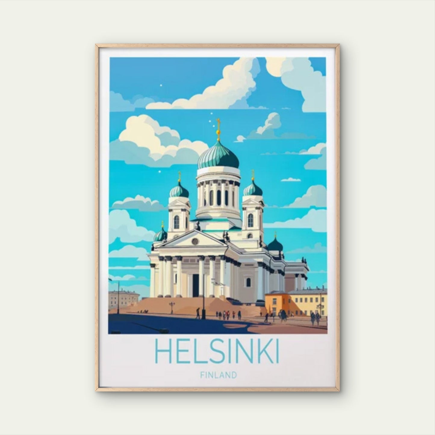 Helsinki Finland, Helsinki Cathedral Travel Poster Print Wall Art