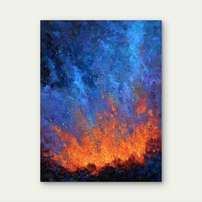 Abstract Fiery Explosion Art 60x90cm Metal Print Ready to Hang