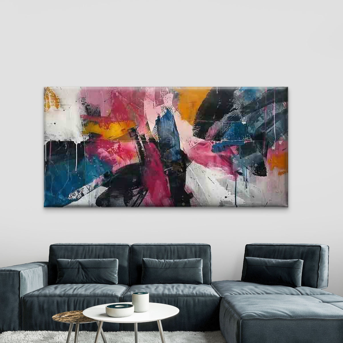 Abstract with Colorful Brush Wall Art Canvas Office Home Room Framed 120x60cm