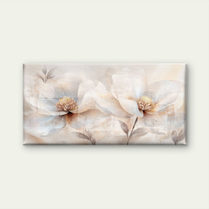 White Floral Magnolia Bloom Wall Art Canvas Office Home Room Framed 120x60cm