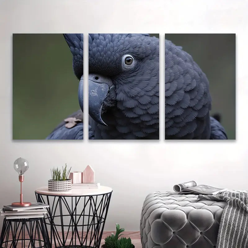 3pcs Adorable Bird Minimal Art Poster Print Wall Art Set Canvas Framed 50x70cm - High Quality Print 100% Australian Made Wall Canvas Ready to Hang