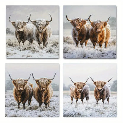 4pcs Grass Poster Modern Elegant   Wall Art Canvas Framed