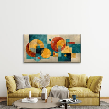Geometric Abstract Wall Art Canvas Office Home Room Framed 120x60cm