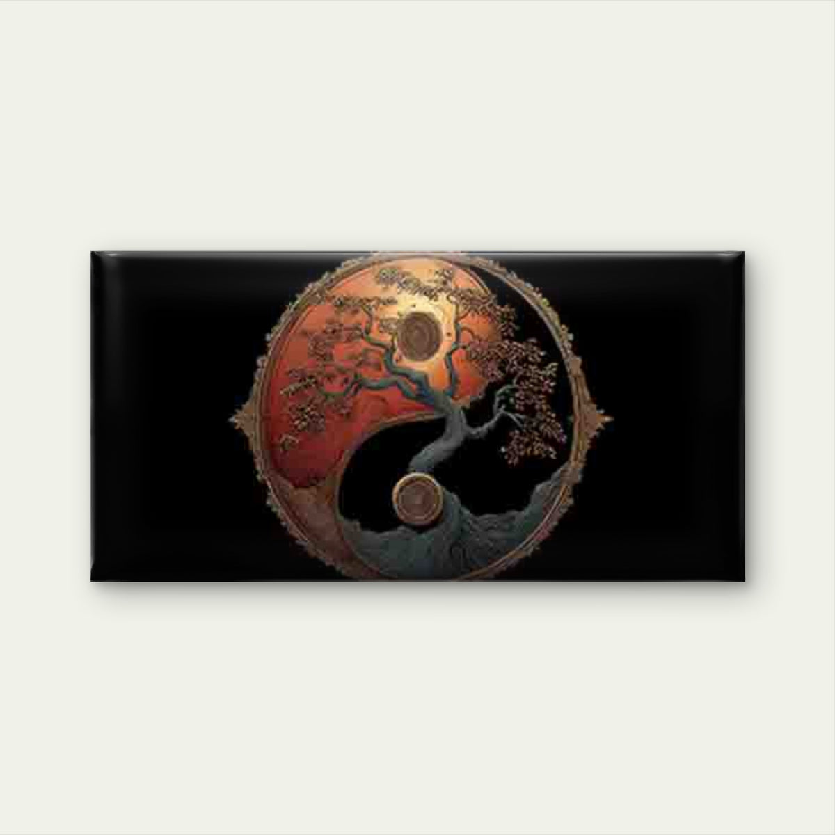 Retro Asian Yin Yang Wall Art Canvas Office Home Room Framed 120x60cm