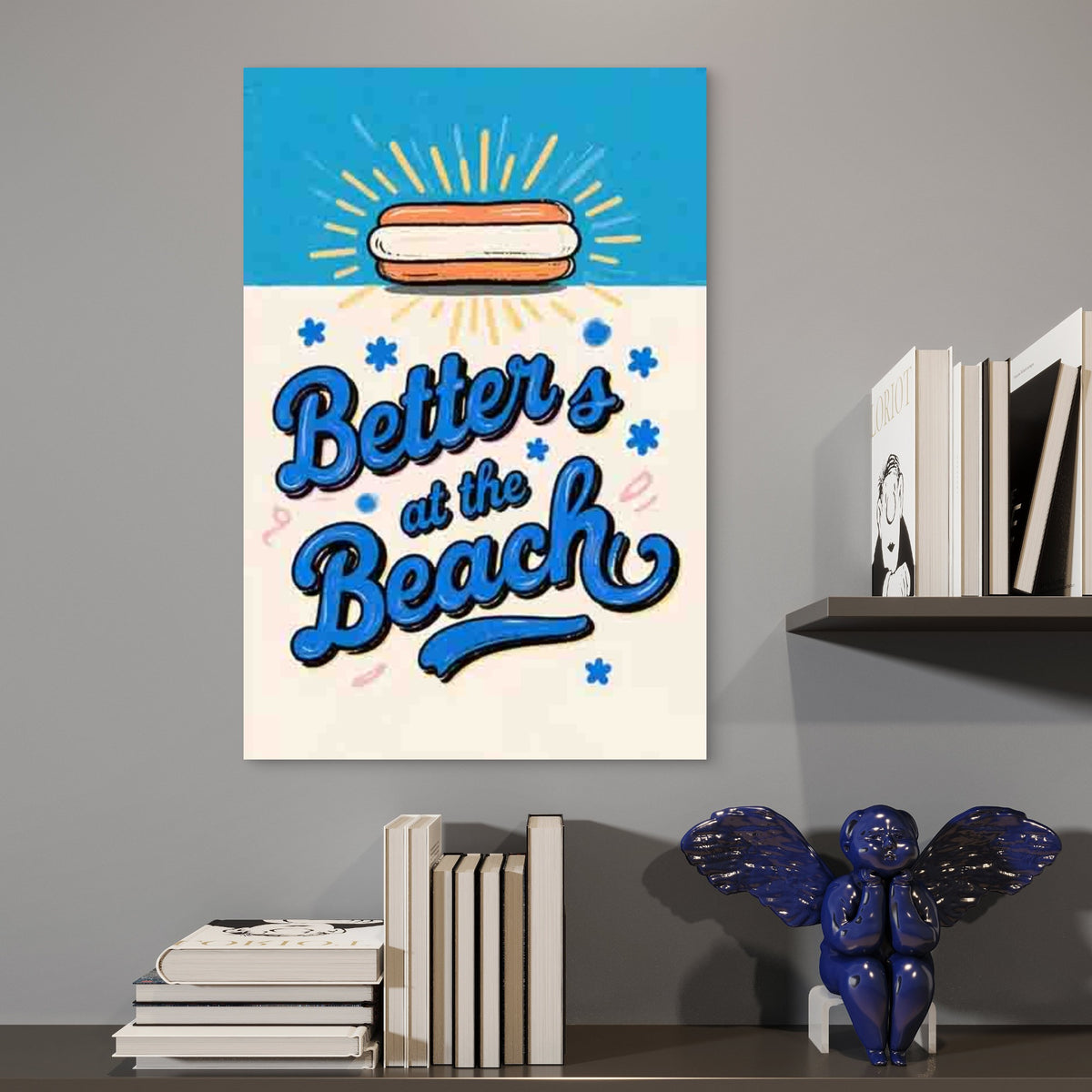 Beach - Themed Abstract Art Style 60x90cm Metal Print Ready to Hang