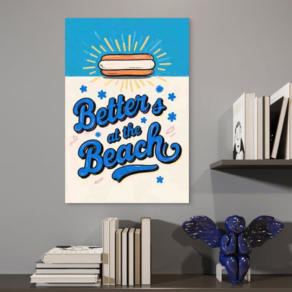 Beach - Themed Abstract Art Style 60x90cm Metal Print Ready to Hang