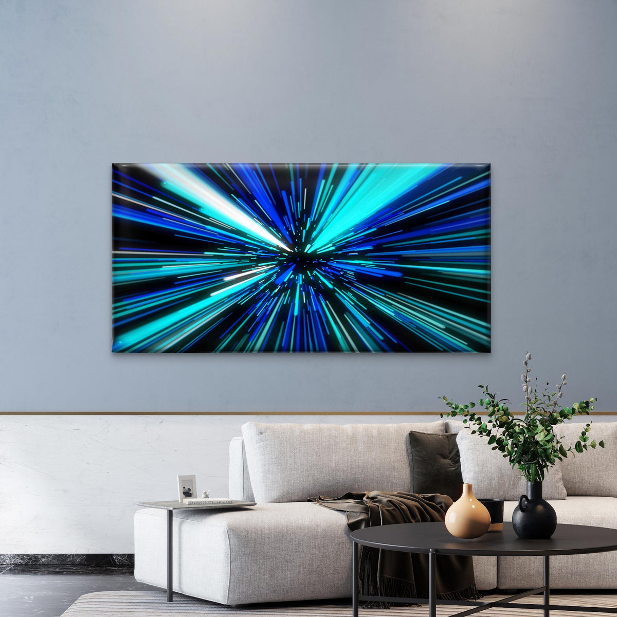 Abstract With Straight Lines Wall Art Canvas Office Home Room Framed 120x60cm