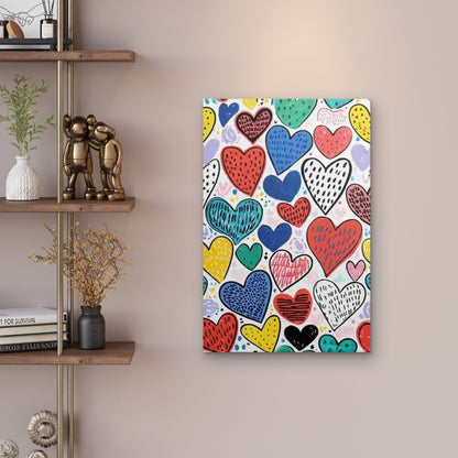 Colorful Heart World Metal Print Ready to Hang