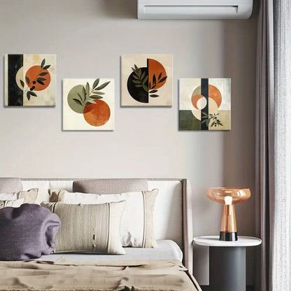 4pcs Chinese Style Room Aesthetic   Wall Art Canvas Framed