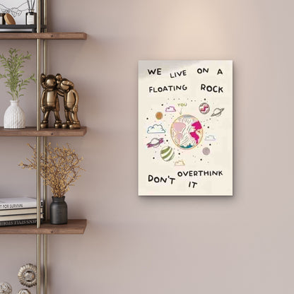 Floating Rock Earth Design, a Cosmic-Themed Metal Print Ready to Hang