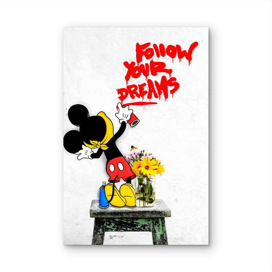 Follow Your Dreams Street Graffiti Pop Art 60x90cm Metal Print Ready to Hang