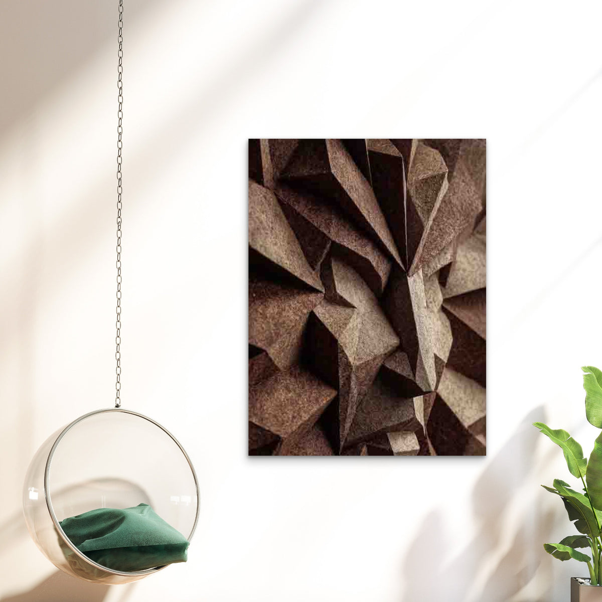 Abstract Design in Brown Tones 40x60cm Metal Print Ready to Hang