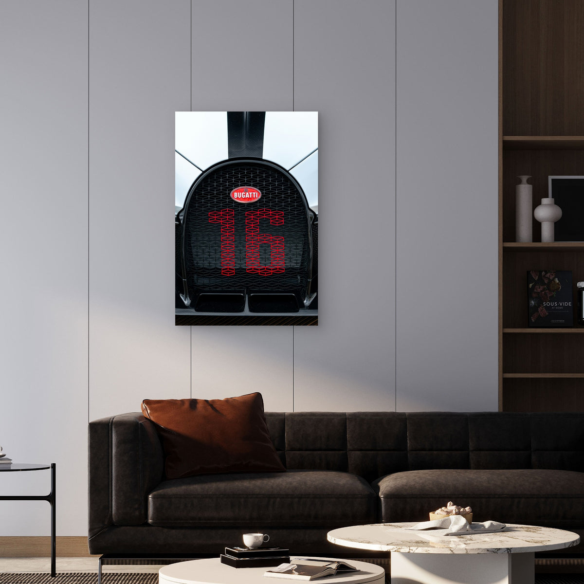 Bugatti Chiron Pur Sport Front Grille 40x60cm Metal Print Ready to Hang