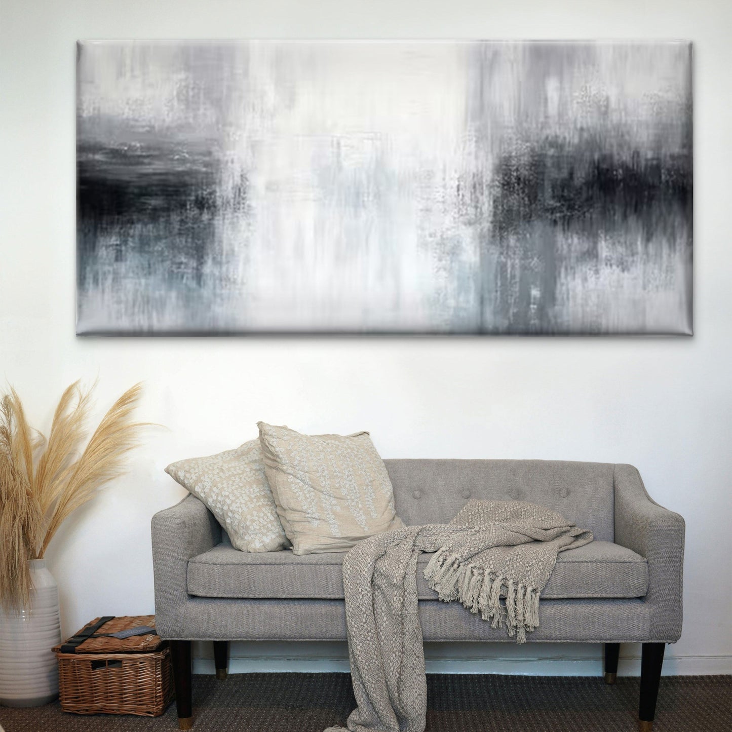 Minimalist Abstract Wall Art Canvas Office Home Room Framed 120x60cm