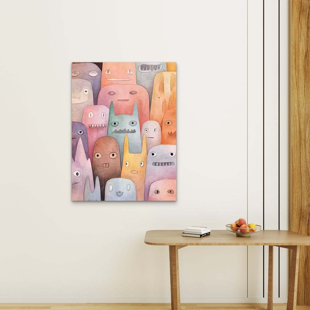 Featuring Pastel Tones Monsters Metal 40x60cm Print Ready to Hang