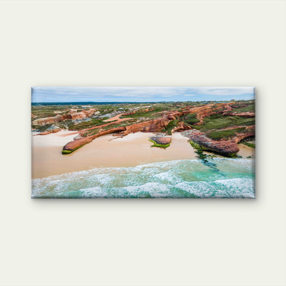 Aerial View Beautiful Ocean Wall Art Canvas Office Home Room Framed 120x60cm