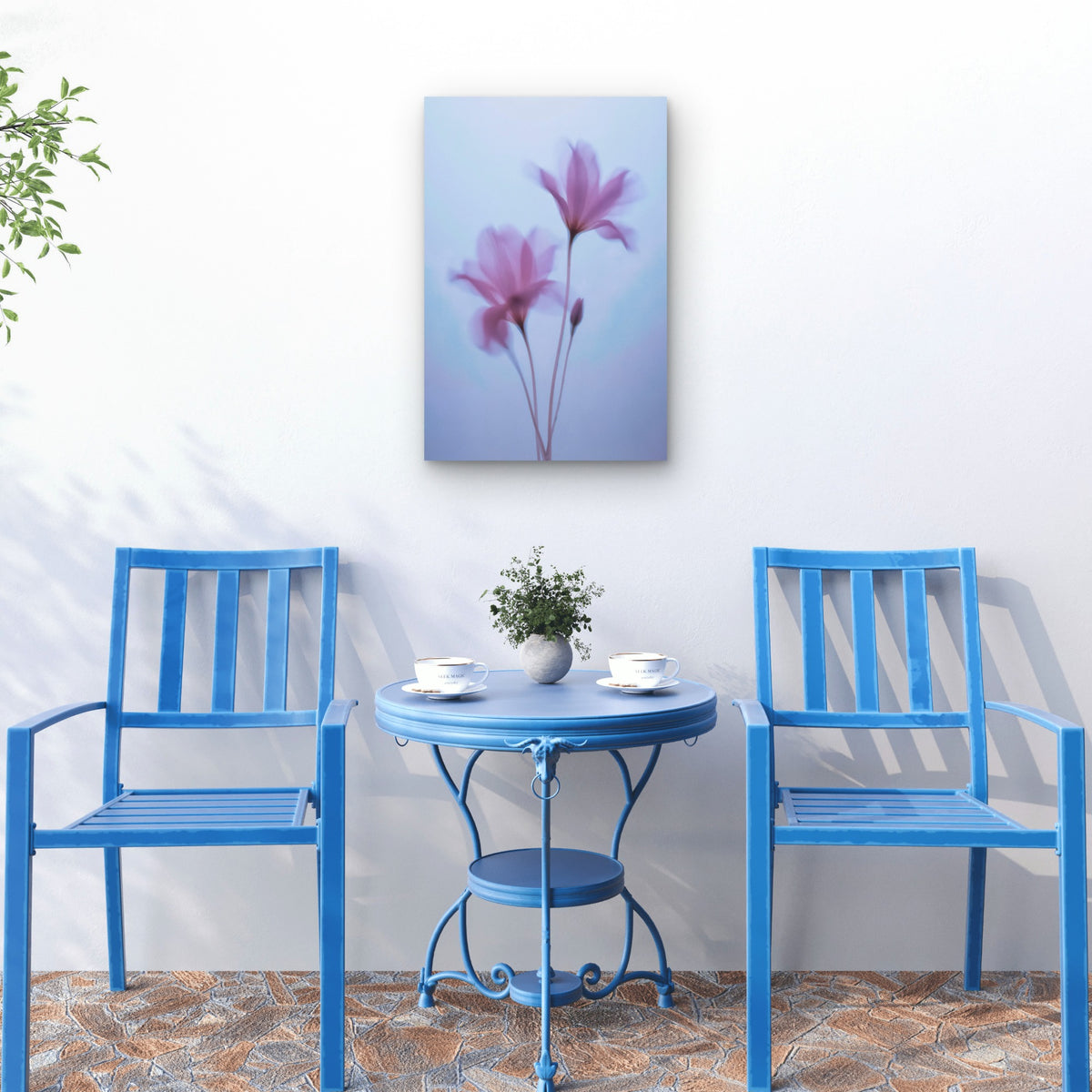 Softly Focused Pink Flowers 60x90cm Metal Print Ready to Hang