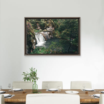 Waterfall in the Blue Lake near the Jenolan Caves in Blue Mountains, New South Wales (NSW), Australia Neutral Canvas Print Wall Art Decor 100% Australian Made