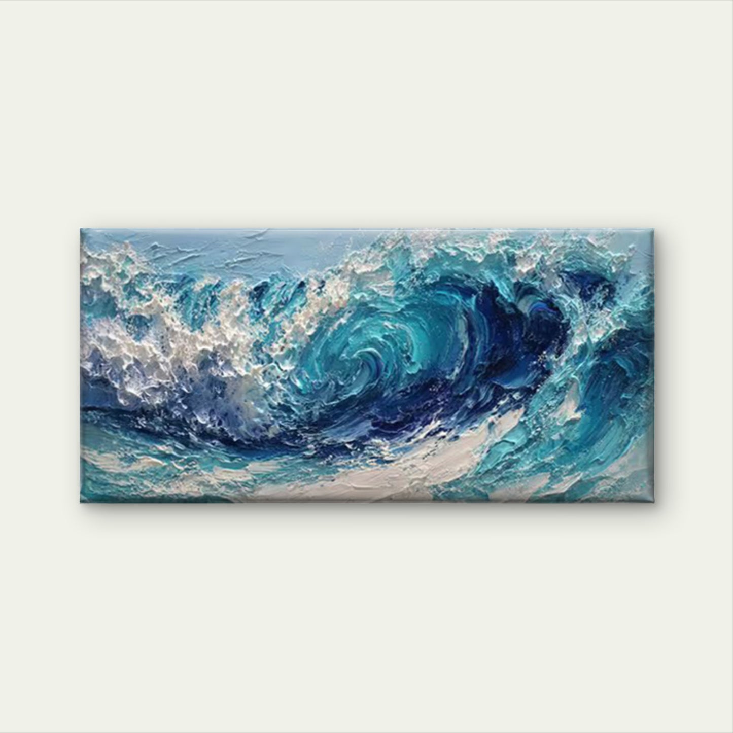 Minimalist  Ocean Wave Sea Wave Wall Art Canvas Office Home Room Framed 120x60cm
