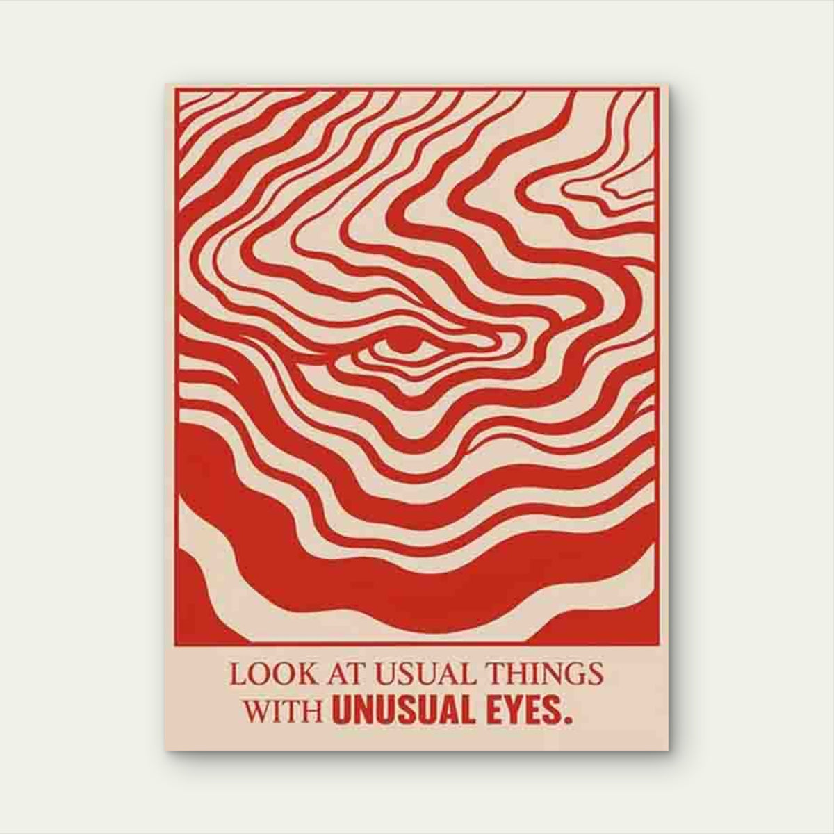 Modern Retro Design Abstract Eye Waves 60x90cm Metal Print Ready to Hang