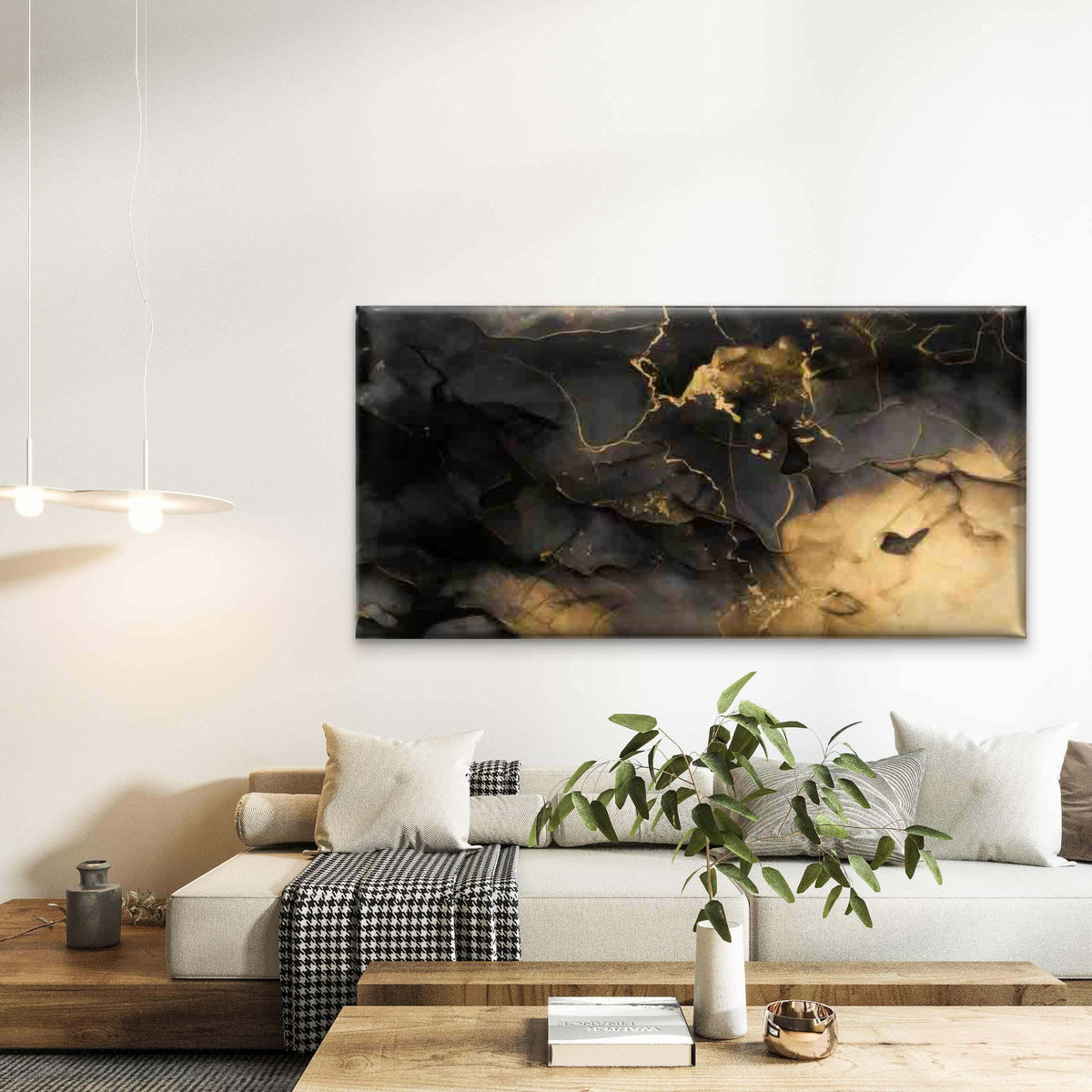 Modern Abstract Marble Texture Wall Art Canvas Office Home Room Framed 120x60cm