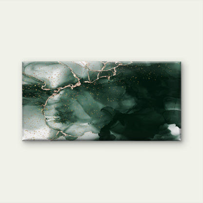 Deep Green Gilded Flow Wall Art Canvas Office Home Room Framed 120x60cm
