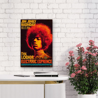 Jimi Hendrix-Inspired Electric Psychedelic Experience Metal Print Ready to Hang