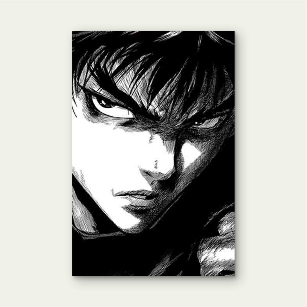Black And White Anime Character Metal Print Ready to Hang