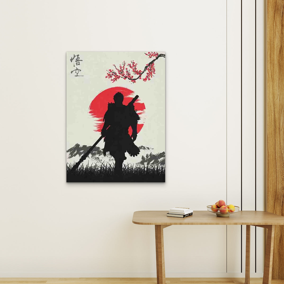 Japanese Samurai at Sunset 60x90cm Metal Print Ready to Hang