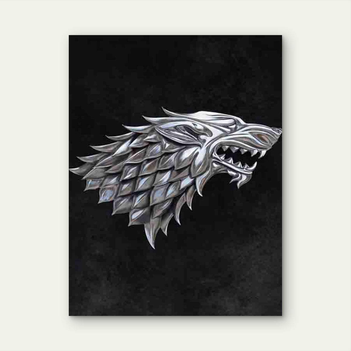 Metal Wolf Head Art 40x60cm Metal Print Ready to Hang
