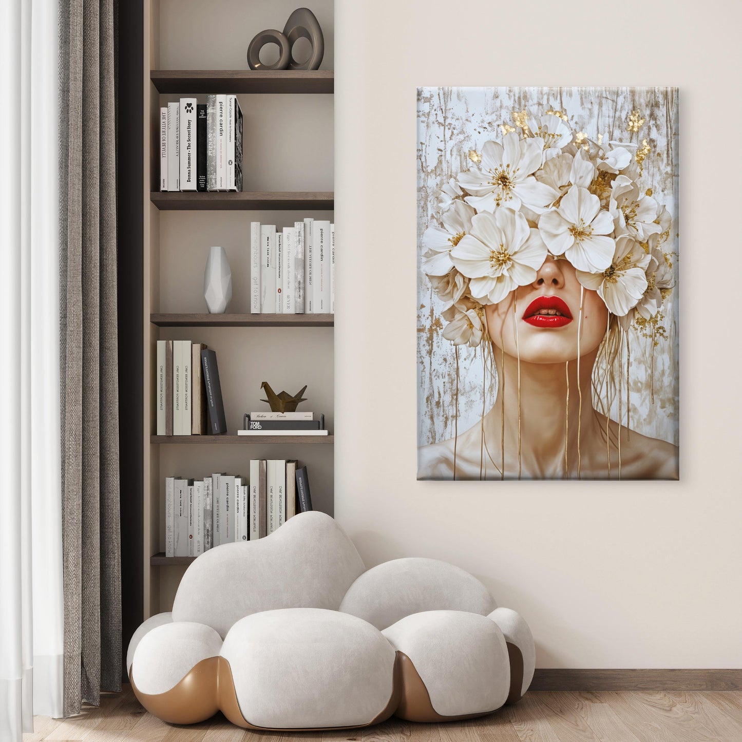 White Flower Blooming Woman Print 100% Australian Made