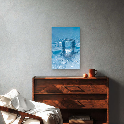 High Angle Ice Cube Still Life 60x90cm Metal Print Ready to Hang