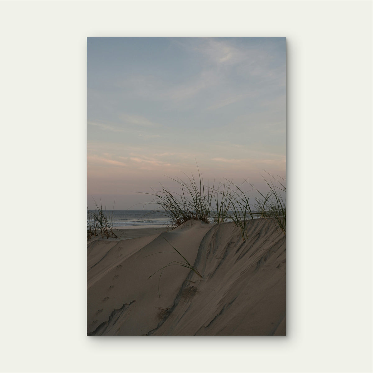 Serene Coastal Sand Dunes at Sunset 40x60cm Metal Print Ready to Hang