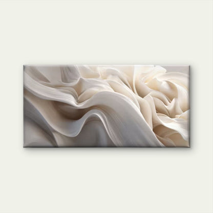 Flowing White Silk Fabric Wall Art Canvas Office Home Room Framed 120x60cm