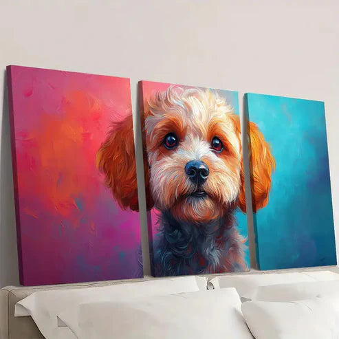 3pcs Abstract Modern Colorful Cockapoo Dog Wall Art Canvas Unframed – High Quality Print 100% Australian Made Wall Canvas