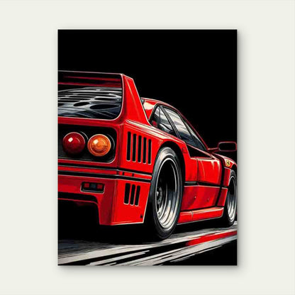 Red Sports Car 60x90cm Metal Print Ready to Hang