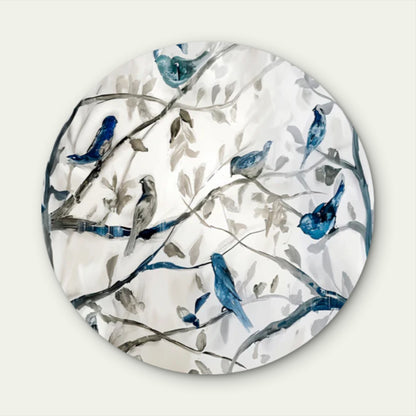 Neutral Color Birds Acrylic Glass Rounded Print Tempered Glass Wall Art 100% Made in Australia Ready to Hang