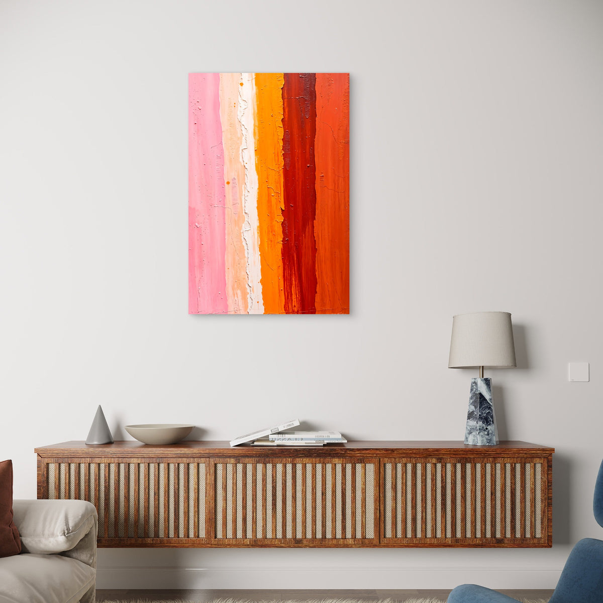 Close-Up of Vibrant Abstract Painting 60x90cm Metal Print Ready to Hang