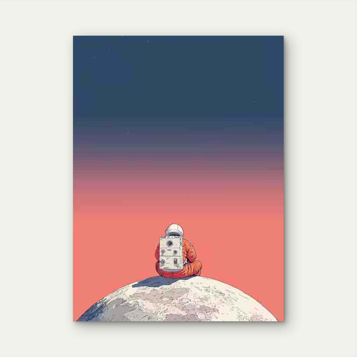 The Moon And an Astronaut Metal Print Ready to Hang