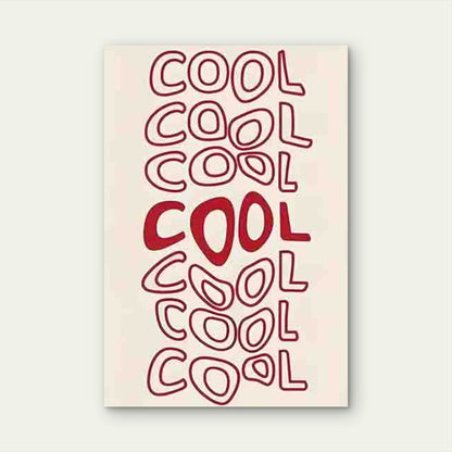 Red Handwritten Style COOL 40x60cm Metal Print Ready to Hang