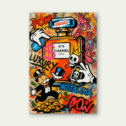 Luxury Retro Graffiti Art 60x90cm Metal Print Ready to Hang