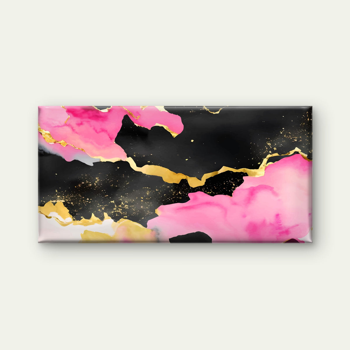 Onyx Rose Gilded Abstract Wall Art Canvas Office Home Room Framed 120x60cm