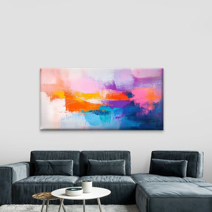 Abstract Texture Vivid Tones Wall Art Canvas Office Home Room Framed 120x60cm