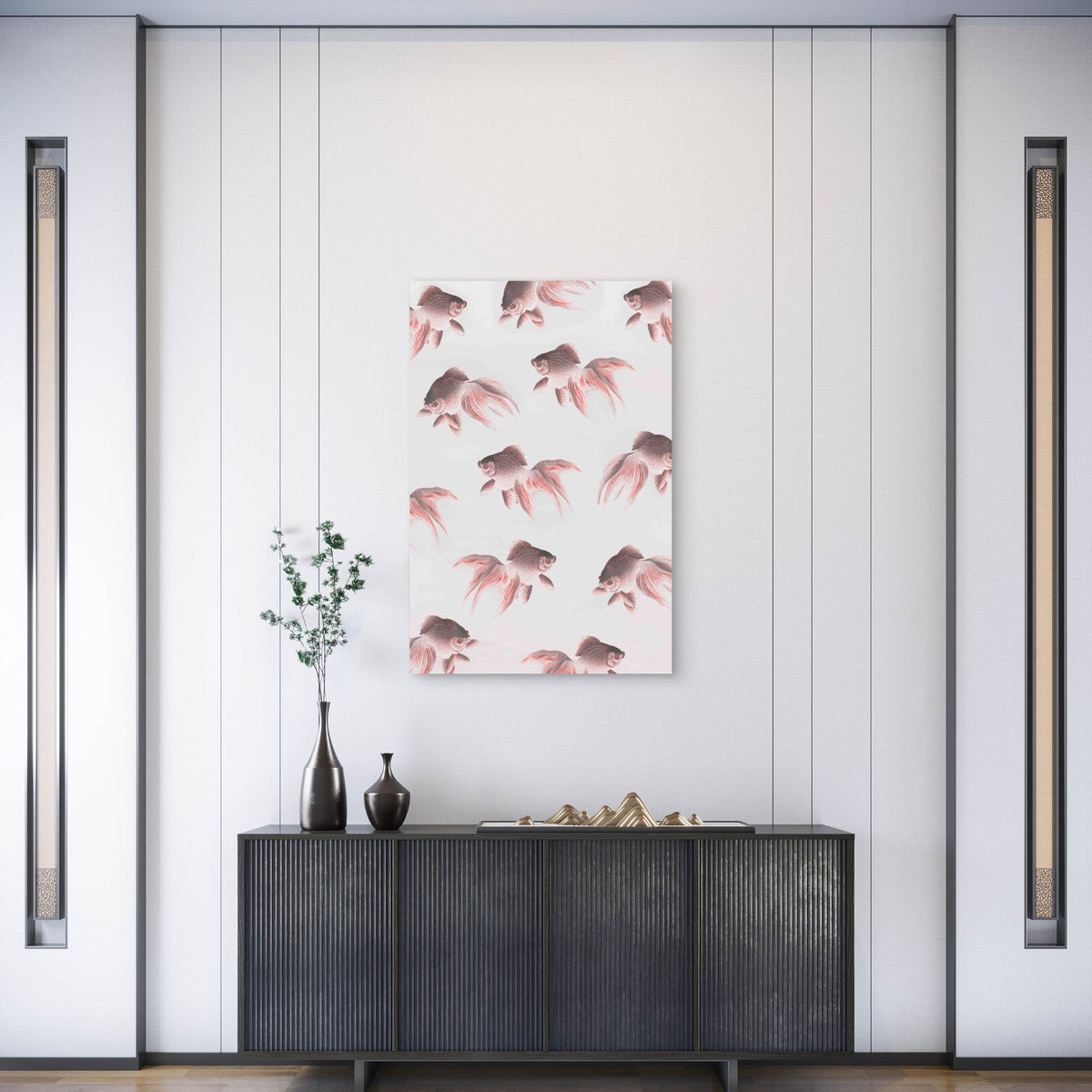 Two Veil Goldfish Metal Print Ready to Hang