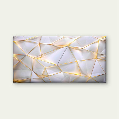 White Low Poly Background Wall Art Canvas Office Home Room Framed 120x60cm