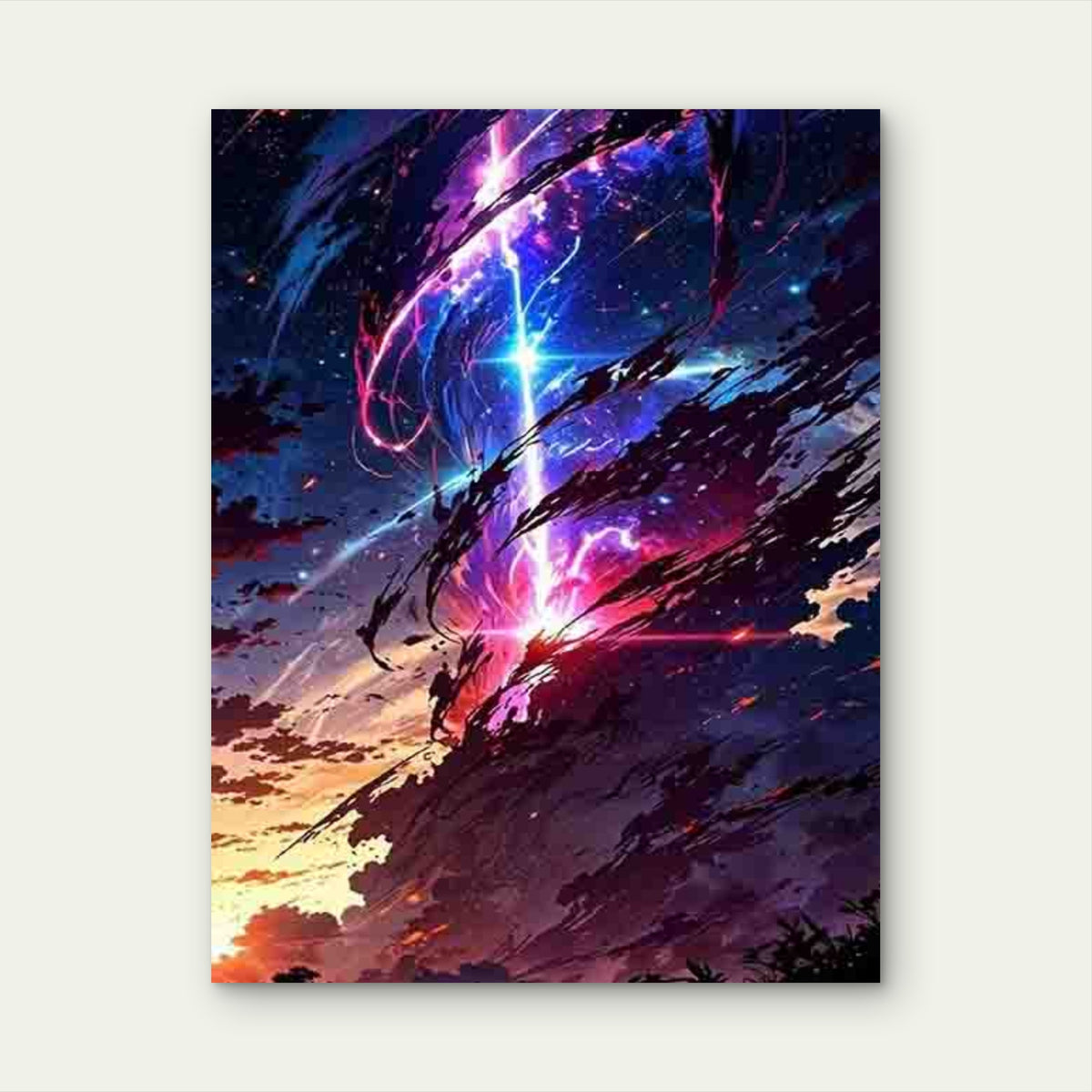 Starry Sky Crack Metal Print Ready to Hang