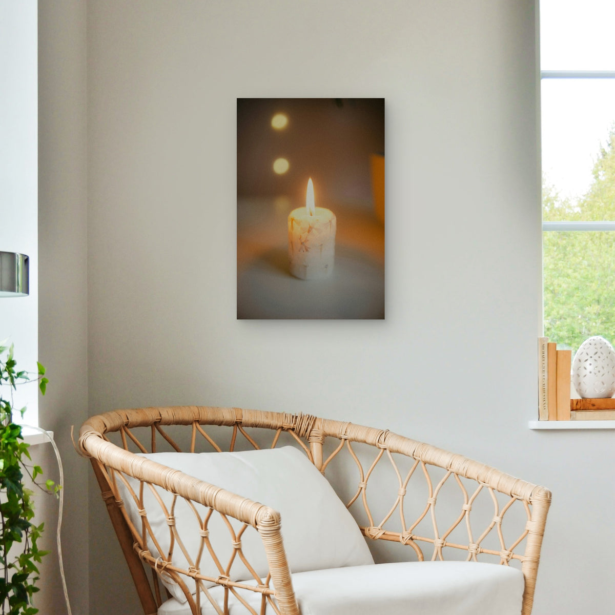 Custom-made Floral Candle 40x60cm Metal Print Ready to Hang